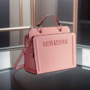 Steve Madden Bevelyn Chalk Pink Convertible Satchel And Crossbody